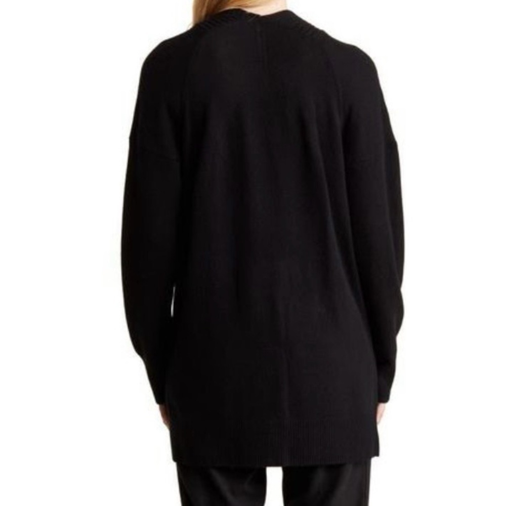 Vince Wool & Cashmere Open Front Cardigan in Black - Picture 2 of 12